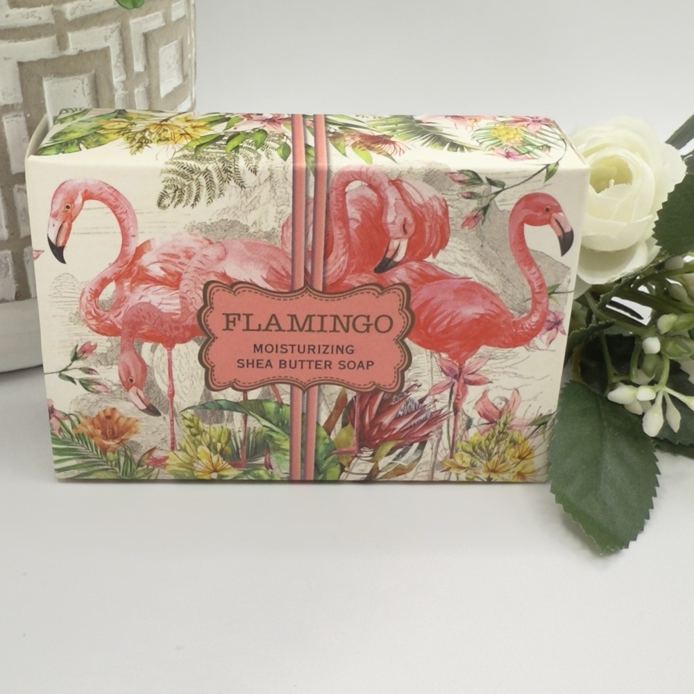 Rare MICHEL DESIGN WORKS BOXED SHEA BUTTER SOAP FLAMINGO 4.5 OZ New In Box